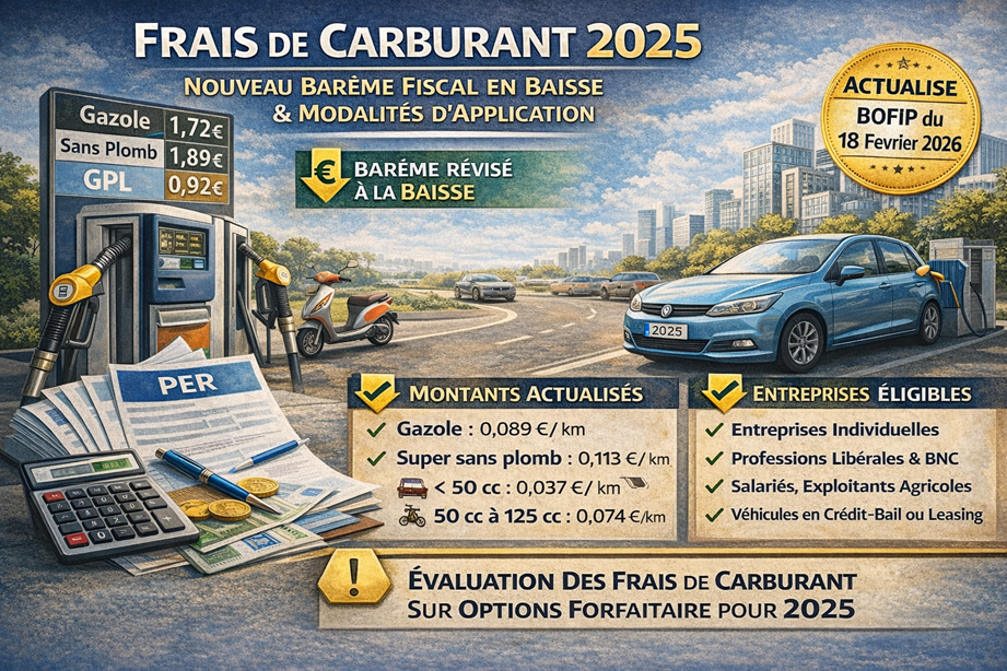 Infographie : frais de carburant 2025, nouveau bar&egrave;me fiscal r&eacute;vis&eacute; &agrave; la baisse