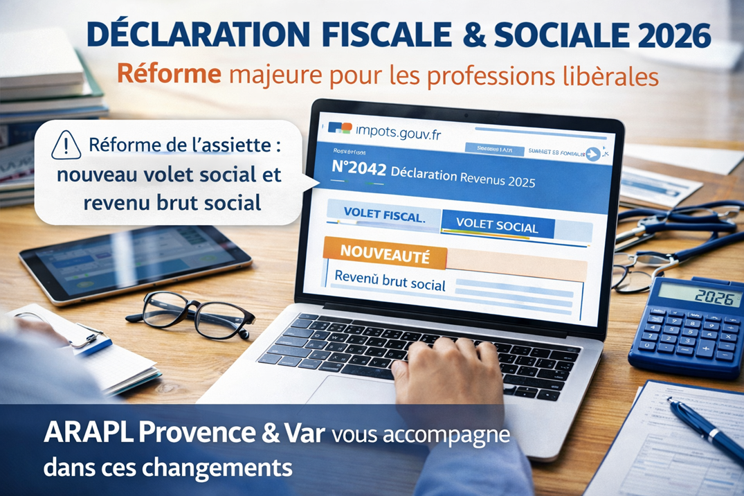 Visuel : d&eacute;claration fiscale et sociale 2026, r&eacute;forme majeure pour les professions lib&eacute;rales